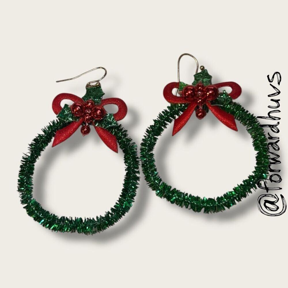 Bundle Sale 3 for $15 | Handcrafted Christmas Wreath Earrings